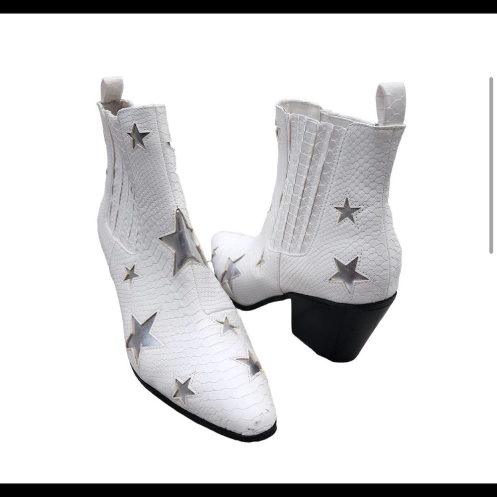 Betsey Johnson Izak Star Snakeskin Western Booties